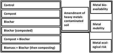 Graphical abstract: Efficiency of biochar and compost (or composting) combined amendments for reducing Cd, Cu, Zn and Pb bioavailability, mobility and ecological risk in wetland soil