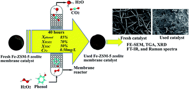 Graphical abstract: Stability and deactivation of Fe-ZSM-5 zeolite catalyst for catalytic wet peroxide oxidation of phenol in a membrane reactor