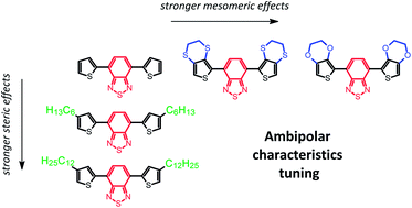 Graphical abstract: The role of structural and electronic factors in shaping the ambipolar properties of donor–acceptor polymers of thiophene and benzothiadiazole