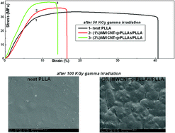 Graphical abstract: Irradiation of poly(l-lactide) biopolymer reinforced with functionalized MWCNTs