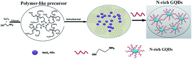 Graphical abstract: Fabrication of fluorescent nitrogen-rich graphene quantum dots by tin(iv) catalytic carbonization of ethanolamine