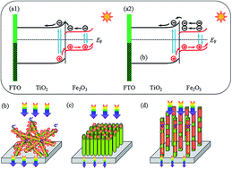 Graphical abstract: Modification of a thin layer of α-Fe2O3 onto a largely voided TiO2 nanorod array as a photoanode to significantly improve the photoelectrochemical performance toward water oxidation