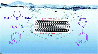 Graphical abstract: Functionalized multi-walled carbon nanotubes as an efficient reusable heterogeneous catalyst for green synthesis of N-substituted pyrroles in water
