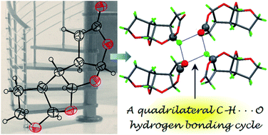 Graphical abstract: The distinctively singular self-assembly of a “molecular stair”: observation of a quadrilateral C–H⋯O hydrogen bonding cycle in the crystal structure of a tetracyclic oligo-tetrahydrofuran