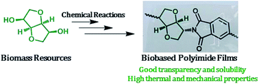 Graphical abstract: Synthesis of novel biobased polyimides derived from isomannide with good optical transparency, solubility and thermal stability