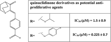 Graphical abstract: Synthesis and evaluation of novel quinuclidinone derivatives as potential anti-proliferative agents