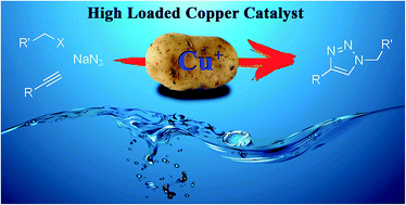 Graphical abstract: Magnetic starch nanocomposite as a green heterogeneous support for immobilization of large amounts of copper ions: heterogeneous catalyst for click synthesis of 1,2,3-triazoles