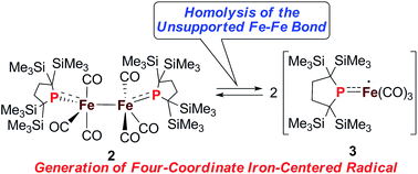 Graphical abstract: Persistent four-coordinate iron-centered radical stabilized by π-donation