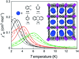 Graphical abstract: Guest-dependent single-ion magnet behaviour in a cobalt(ii) metal–organic framework