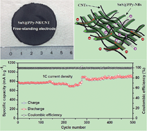 Graphical abstract: In situ reduction and coating of SnS2 nanobelts for free-standing SnS@polypyrrole-nanobelt/carbon-nanotube paper electrodes with superior Li-ion storage