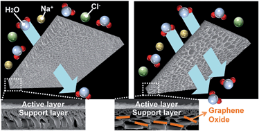 Graphical abstract: A facile route to enhance the water flux of a thin-film composite reverse osmosis membrane: incorporating thickness-controlled graphene oxide into a highly porous support layer