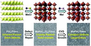 Graphical abstract: Chlorine-conducted defect repairment and seed crystal-mediated vapor growth process for controllable preparation of efficient and stable perovskite solar cells