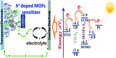 Graphical abstract: Facile interfacial charge transfer across hole doped cobalt-based MOFs/TiO2 nano-hybrids making MOFs light harvesting active layers in solar cells