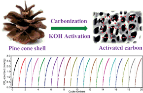 Graphical abstract: Pine cone shell-based activated carbon used for CO2 adsorption