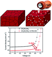 Graphical abstract: Synergistic improvements in stability and performance of lead iodide perovskite solar cells incorporating salt additives