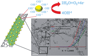 Graphical abstract: A facile preparation of CoFe2O4 nanoparticles on polyaniline-functionalised carbon nanotubes as enhanced catalysts for the oxygen evolution reaction