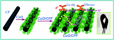 Graphical abstract: Nanorod-aggregated flower-like CuO grown on a carbon fiber fabric for a super high sensitive non-enzymatic glucose sensor