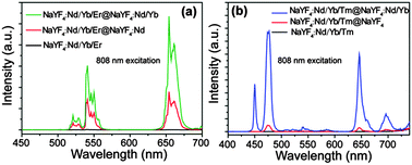 Graphical abstract: Active-core/active-shell nanostructured design: an effective strategy to enhance Nd3+/Yb3+ cascade sensitized upconversion luminescence in lanthanide-doped nanoparticles