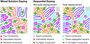 Graphical abstract: Comparison of solution-mixed and sequentially processed P3HT:F4TCNQ films: effect of doping-induced aggregation on film morphology