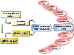 Graphical abstract: A versatile UHPLC–MSMS method for simultaneous quantification of various alcohol intake related compounds in human urine and blood