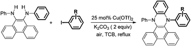 Graphical abstract: Cu-catalyzed C–H amination/Ullmann N-arylation domino reaction: a straightforward synthesis of 9,14-diaryl-9,14-dihydrodibenzo[a,c]phenazine