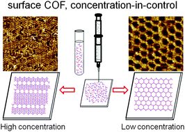 Graphical abstract: Room temperature on-surface synthesis of two-dimensional imine polymers at the solid/liquid interface: concentration takes control