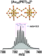 Graphical abstract: [Au25(SR)18]22−: a noble metal cluster dimer in the gas phase