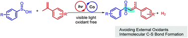 Graphical abstract: Visible-light induced oxidant-free oxidative cross-coupling for constructing allylic sulfones from olefins and sulfinic acids
