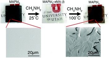 Graphical abstract: Thermally induced recrystallization of MAPbI3 perovskite under methylamine atmosphere: an approach to fabricating large uniform crystalline grains