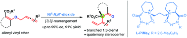 Graphical abstract: Enantioselective construction of branched 1,3-dienyl substituted quaternary carbon stereocenters by asymmetric allenyl Claisen rearrangement