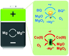 Graphical abstract: Enabling rechargeable non-aqueous Mg–O2 battery operations with dual redox mediators