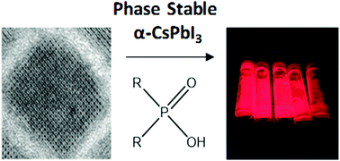 Graphical abstract: Stabilizing the cubic perovskite phase of CsPbI3 nanocrystals by using an alkyl phosphinic acid