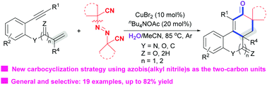 Graphical abstract: Copper-promoted [2+2+2] annulation of 1,n-enynes through decomposition of azobis(alkyl nitrile)s