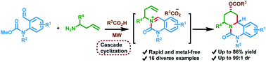 Graphical abstract: Acetic acid-promoted cascade N-acyliminium ion/aza-Prins cyclization: stereoselective synthesis of functionalized fused tricyclic piperidines