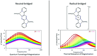 Graphical abstract: An air stable radical-bridged dysprosium single molecule magnet and its neutral counterpart: redox switching of magnetic relaxation dynamics