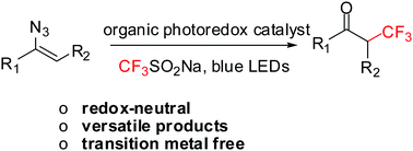 Graphical abstract: Photoredox-catalysed redox-neutral trifluoromethylation of vinyl azides for the synthesis of α-trifluoromethylated ketones