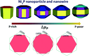 Graphical abstract: The surface stability and equilibrium crystal morphology of Ni2P nanoparticles and nanowires from an ab initio atomistic thermodynamic approach