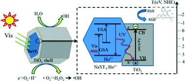 Graphical abstract: Synthesis and photocatalytic activity of hexagonal phase NaYF4:Ho3+@TiO2 core–shell microcrystals