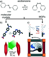 Graphical abstract: Photo-induced motion of azo dyes in organized media: from single and liquid crystals, to MOFs and machines