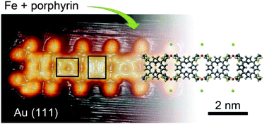 Graphical abstract: Structural reconstruction and spontaneous formation of Fe polynuclears: a self-assembly of Fe–porphyrin coordination chains on Au(111) revealed by scanning tunneling microscopy