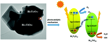 Graphical abstract: Design and simple synthesis of composite Bi12TiO20/Bi4Ti3O12 with a good photocatalytic quantum efficiency and high production of photo-generated hydroxyl radicals