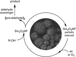 Graphical abstract: Single molecule study of samarium oxide nanoparticles as a purely heterogeneous catalyst for one-pot aldehyde chemistry
