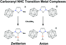Graphical abstract: Anionic and zwitterionic carboranyl N-heterocyclic carbene Au(i) complexes