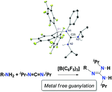 Graphical abstract: Tris(pentafluorophenyl)borane as an efficient catalyst in the guanylation reaction of amines