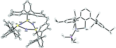 Graphical abstract: Copper(i) clusters with bulky dithiocarboxylate, thiolate, and selenolate ligands
