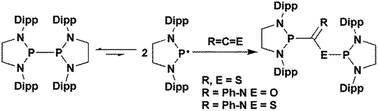 Graphical abstract: Reactions of a persistent phosphinyl radical/diphosphine with heteroallenes