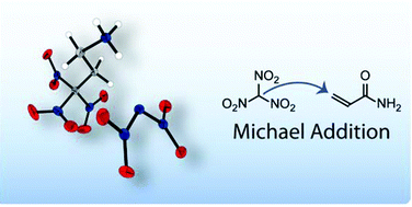 Graphical abstract: Convenient synthesis of energetic polynitro materials including (NO2)3CCH2CH2NH3-salts via Michael addition of trinitromethane
