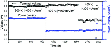 Graphical abstract: Zr and Y co-doped perovskite as a stable, high performance cathode for solid oxide fuel cells operating below 500 °C
