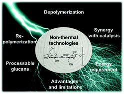 Graphical abstract: Depolymerization of cellulose to processable glucans by non-thermal technologies