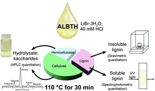 Graphical abstract: A facile and fast method for quantitating lignin in lignocellulosic biomass using acidic lithium bromide trihydrate (ALBTH)